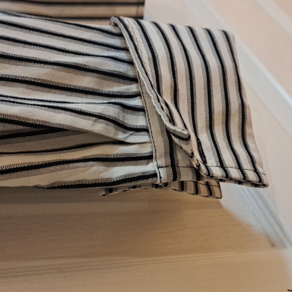 Worthington Stretch, Black and White Striped Shirt - Picture 4 of 7